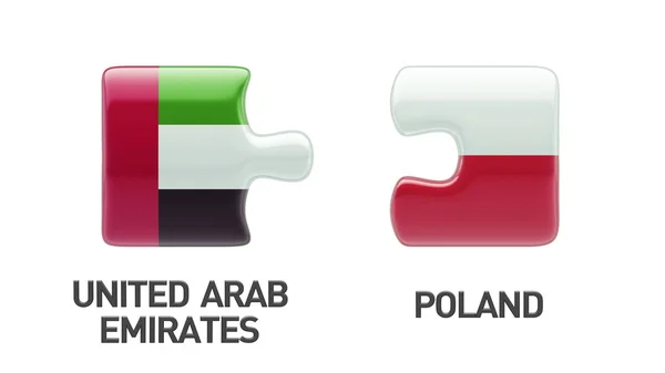 Polônia United Arab Emirates Puzzle Concept — Fotografia de Stock