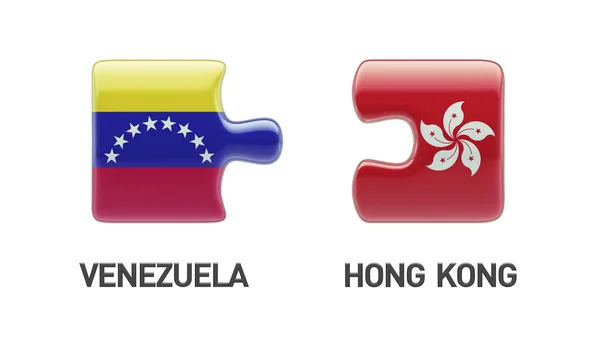 Venezuela Hong Kong Puzzle-Konzept — Stockfoto