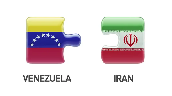 Venezuela Iran Puzzle Concept — Photo