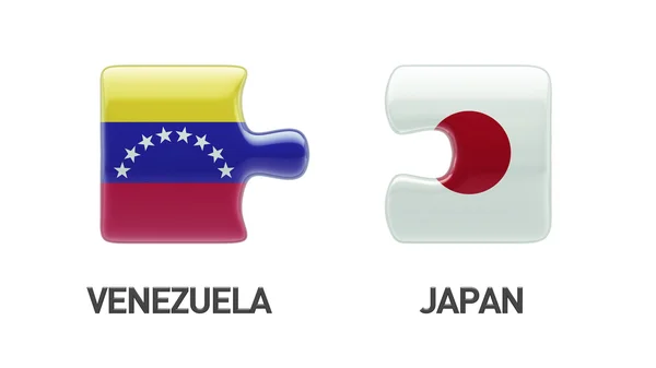 Venezuela Japan pussel koncept — Stockfoto