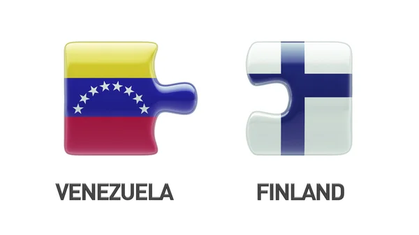 Venezuela Finnország Puzzle koncepció — Stock Fotó