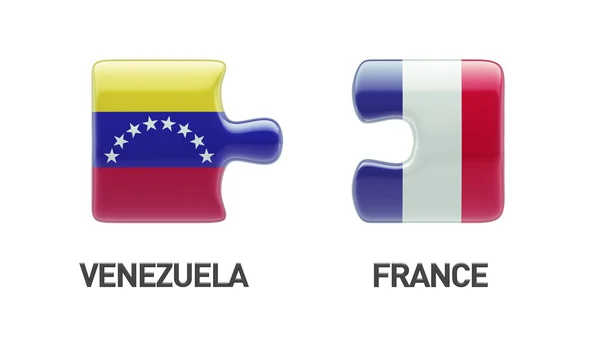ベネズエラ フランス パズル コンセプト — ストック写真