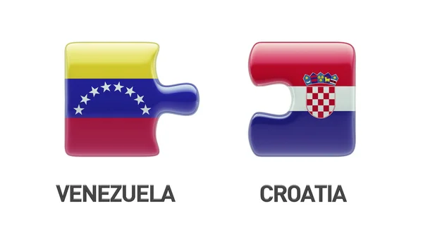 Venezuela Croatie Puzzle Concept — Photo