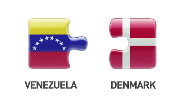 Venezuela Danemark Puzzle Concept — Photo