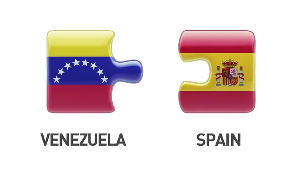 Venezuela Espanha Puzzle Concept — Fotografia de Stock