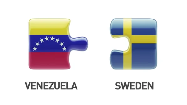 Venezuela Svezia Puzzle Concept — Foto Stock