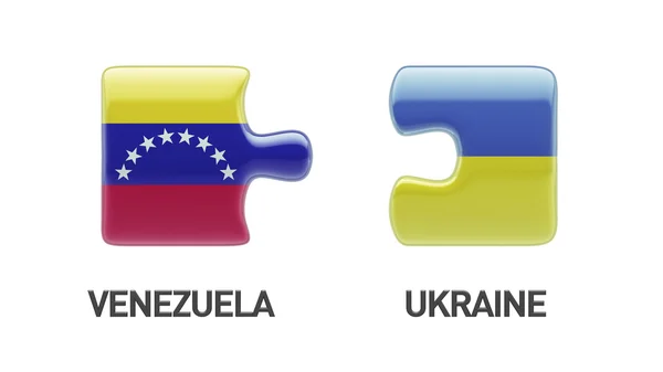 ベネズエラ ウクライナ パズル コンセプト — ストック写真
