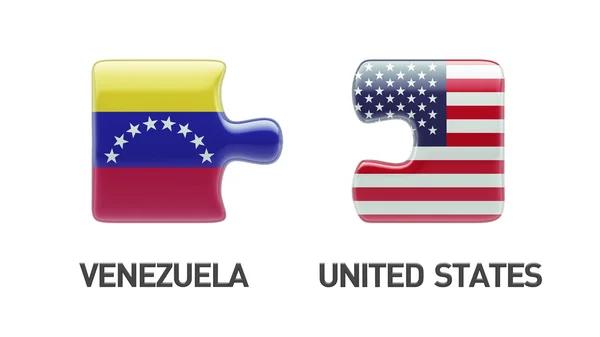 米国ベネズエラ パズル コンセプト — ストック写真