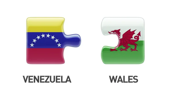 Pays de Galles Venezuela Puzzle Concept — Photo