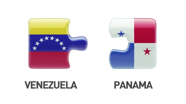 パナマ ベネズエラ パズル コンセプト — ストック写真