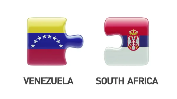 Serbia Venezuela  Puzzle Concept — Stock Photo, Image