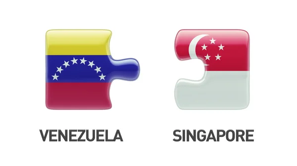 Singapur Venezuela Puzzle Concepto — Foto de Stock