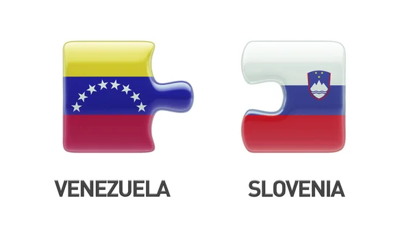 斯洛文尼亚委内瑞拉拼图概念 — 图库照片