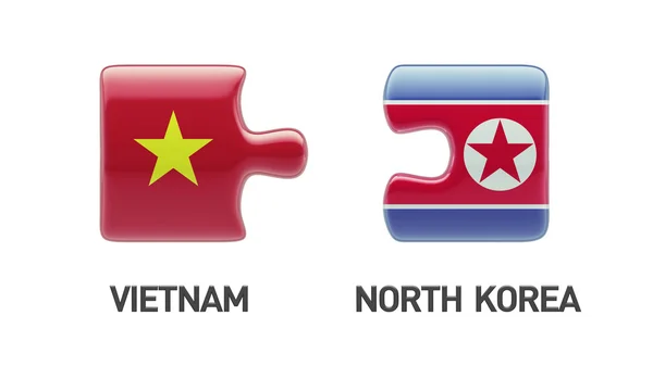 Vietnam Corea del Norte Puzzle Concepto —  Fotos de Stock