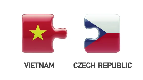 ベトナム チェコ共和国パズル コンセプト — ストック写真