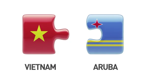 Vietnam Aruba Puzzle Concept — Photo