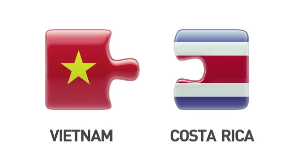 Concetto di Puzzle di Vietnam Costa Rica — Foto Stock