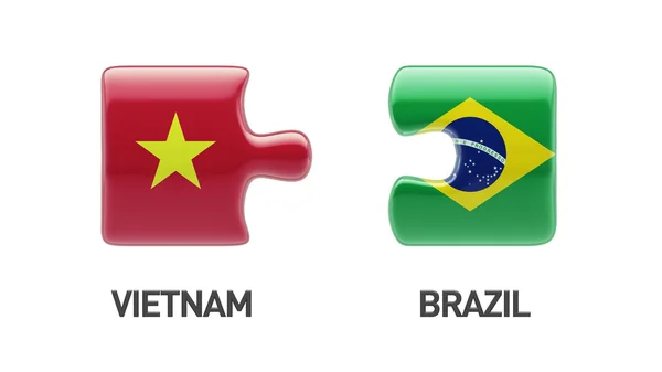 Vietnam Brazil  Puzzle Concept — Stock Photo, Image