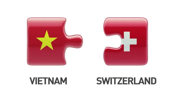 Vietnam Suiza Puzzle Concepto —  Fotos de Stock