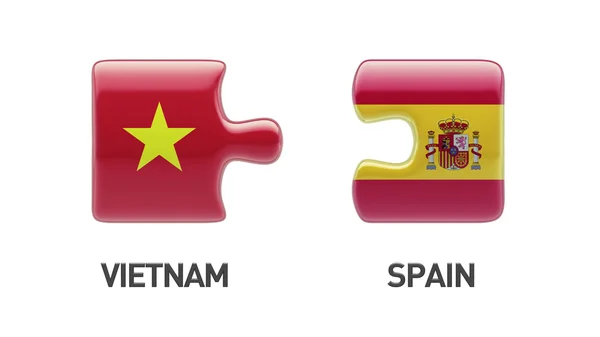 Wietnam Hiszpania logiczne pojęcia — Zdjęcie stockowe