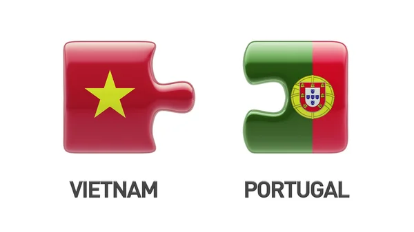 Portugal Vietnam puzzel Concept — Stockfoto