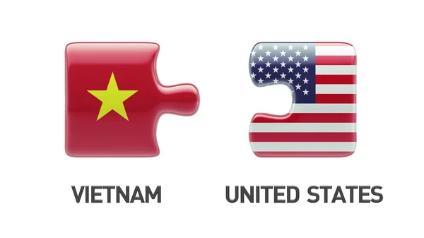 United States Vietnam  Puzzle Concept — Stock Photo, Image