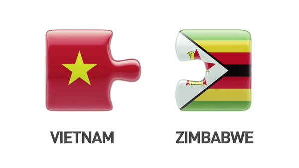 Zimbabwe Vietnam pussel koncept — Stockfoto