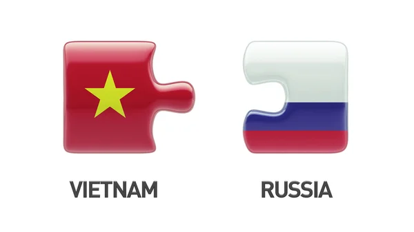 ロシア ベトナム パズル コンセプト — ストック写真
