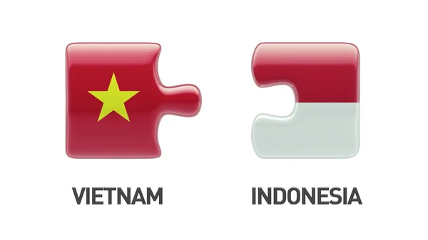 Concetto di Puzzle di Indonesia Vietnam — Foto Stock