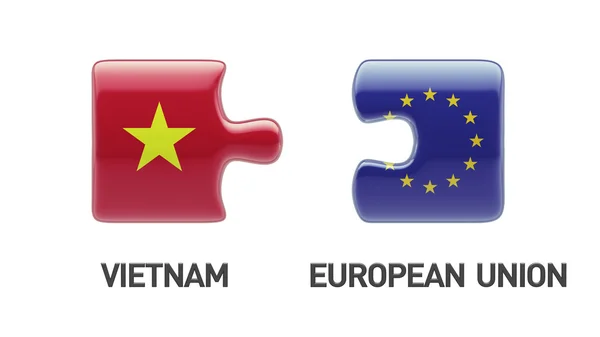 European Union Vietnam  Puzzle Concept — Stock Photo, Image