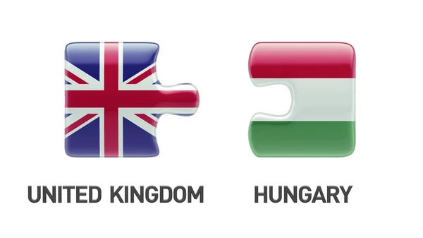 Verenigd Koninkrijk Hongarije puzzel Concept — Stockfoto