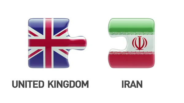 United Kingdom Iran  Puzzle Concept — Stock Photo, Image