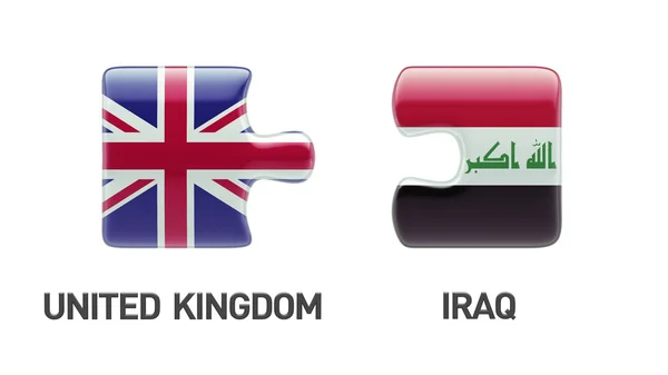 英国伊拉克拼图概念 — 图库照片