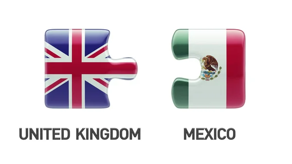 Reino Unido México Puzzle Concept — Foto de Stock