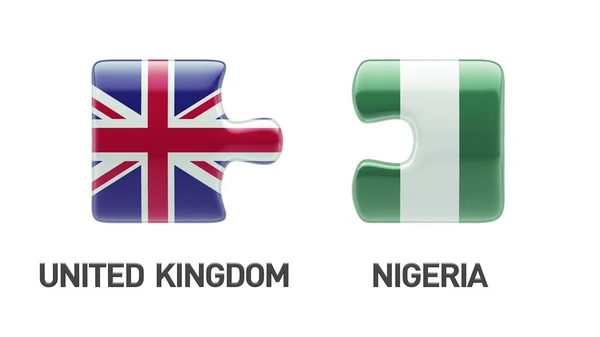 Regno Unito Nigeria Puzzle Concept — Foto Stock