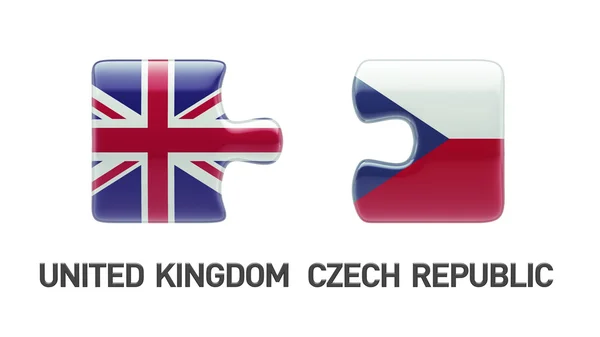 United Kingdom Czech Republic  Puzzle Concept — Stock Photo, Image