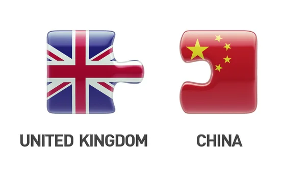 United Kingdom China  Puzzle Concept — Stock Photo, Image