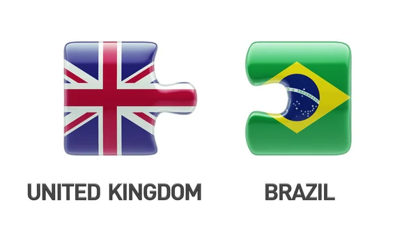Verenigd Koninkrijk Brazilië puzzel Concept — Stockfoto