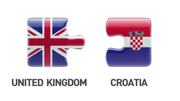 Royaume-Uni Croatie Puzzle Concept — Photo