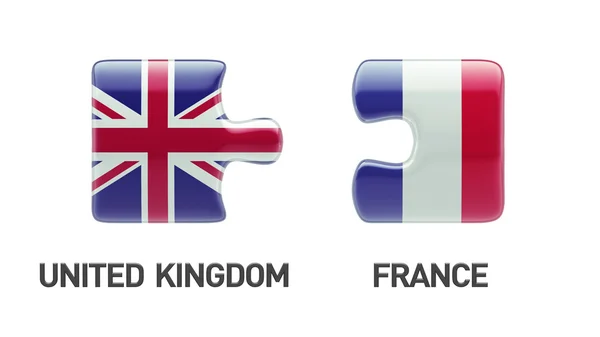 Velká Británie Francie Puzzle koncept — Stock fotografie