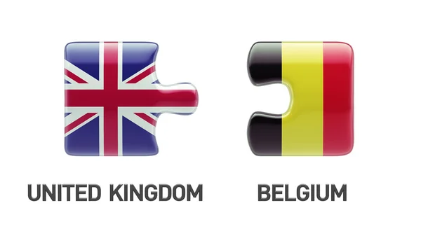 Reino Unido Bélgica Puzzle Concept — Foto de Stock