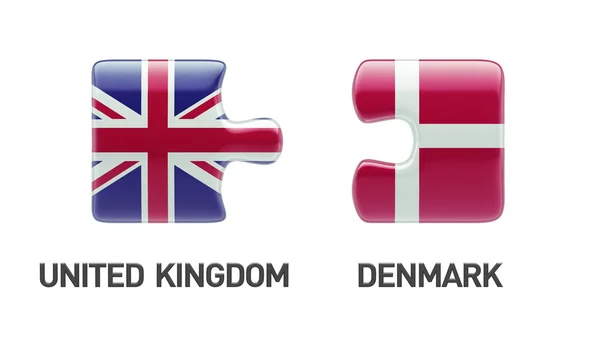 Reino Unido Dinamarca Puzzle Concept —  Fotos de Stock