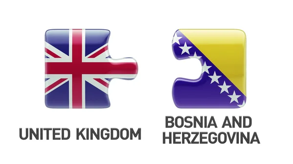 United Kingdom Bosnia and Herzegovina  Puzzle Concept — Stock Photo, Image