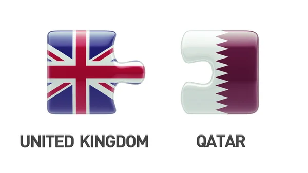 Κατάρ Ηνωμένο Βασίλειο παζλ έννοια — Φωτογραφία Αρχείου