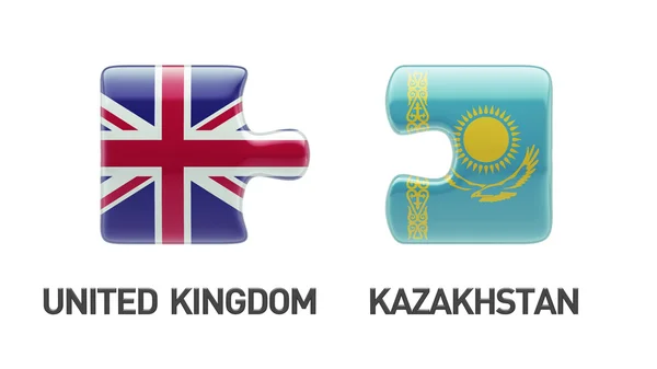 Kazakhstan United Kingdom  Puzzle Concept — Stock Photo, Image