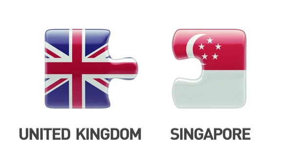 Singapore Verenigd Koninkrijk puzzel Concept — Stockfoto