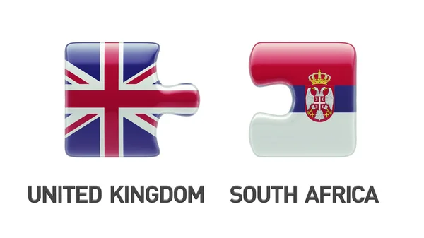 Srbsko Velká Británie Puzzle koncept — Stock fotografie