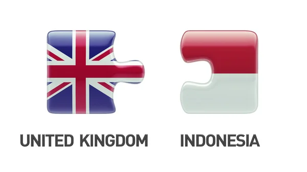 Indonesia United Kingdom  Puzzle Concept — Stock Photo, Image