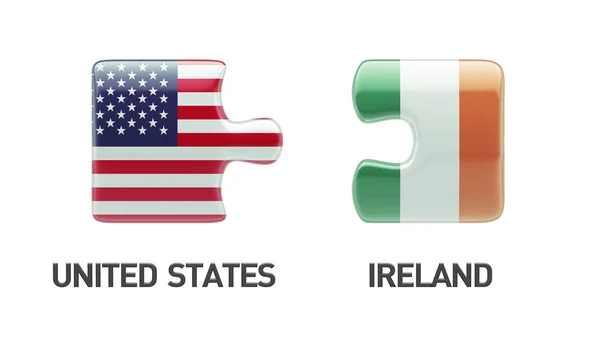 United States Ireland Puzzle Concept (em inglês) — Fotografia de Stock