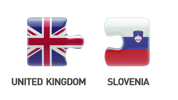 Σλοβενία Ηνωμένο Βασίλειο παζλ έννοια — Φωτογραφία Αρχείου